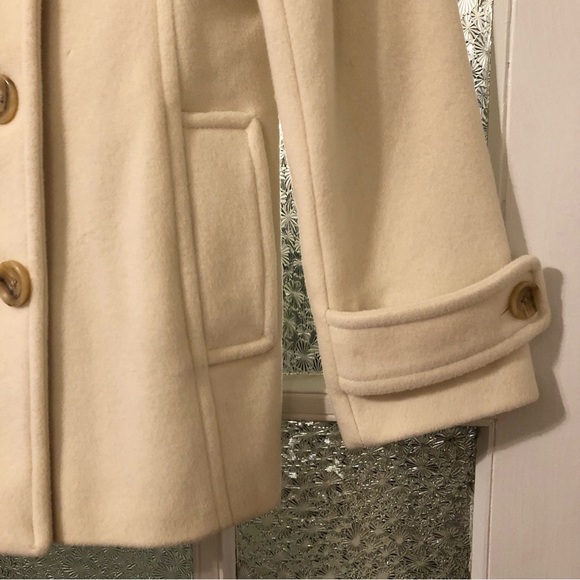 Lands’ End Wool Blend Cream Peacoat - Picture 2 of 7